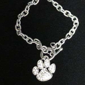 Precious Puppy Dog Paw Toggle Bracelet 8”